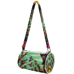 Monkey Tiger Bird Parrot Forest Jungle Style Mini Cylinder Bag by Grandong