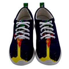 Rocket Halftone Astrology Astronaut Women Athletic Shoes by Bangk1t