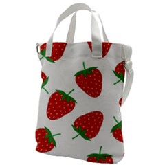 Seamless Pattern Fresh Strawberry Canvas Messenger Bag by Bangk1t