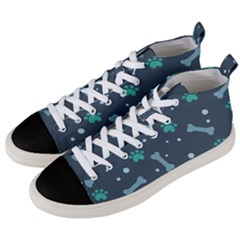 Bons Foot Prints Pattern Background Men s Mid-top Canvas Sneakers by Bangk1t