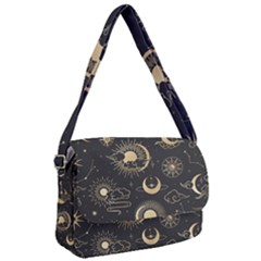 Asian Seamless Pattern With Clouds Moon Sun Stars Vector Collection Oriental Chinese Japanese Korean Courier Bag by Bangk1t