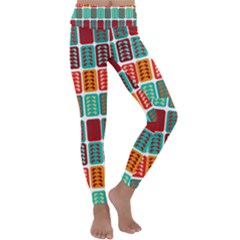 Bricks Abstract Seamless Pattern Kids  Lightweight Velour Classic Yoga Leggings by Bangk1t