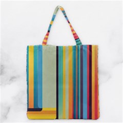 Colorful Rainbow Striped Pattern Stripes Background Grocery Tote Bag by Bangk1t