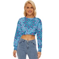 Flower Template Mandala Nature Blue Sketch Drawing Lightweight Long Sleeve Sweatshirt