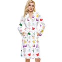 Snail Butterfly Pattern Seamless Long Sleeve Velvet Robe View1