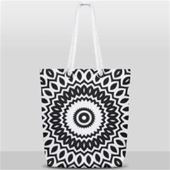 Circular Concentric Radial Symmetry Abstract Full Print Rope Handle Tote (small) by pakminggu