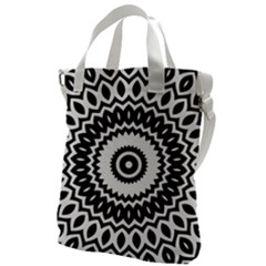 Circular Concentric Radial Symmetry Abstract Canvas Messenger Bag by pakminggu