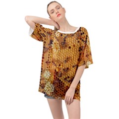 Bees Nature Animals Honeycomb Oversized Chiffon Top by pakminggu