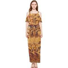 Bees Nature Animals Honeycomb Draped Sleeveless Chiffon Jumpsuit by pakminggu