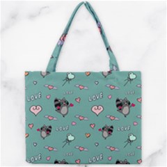 Raccoon Texture Seamless Scrapbooking Hearts Mini Tote Bag by pakminggu