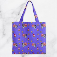 Art Pattern Design Seamless Scrapbooking Zipper Grocery Tote Bag by pakminggu