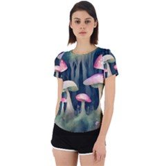 Mushroom Fungus Back Cut Out Sport Tee by Ravend