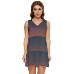 Sky Gradient Tiered Sleeveless Mini Dress by artworkshop