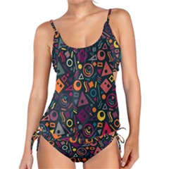 Doodle Pattern Tankini Set by Grandong