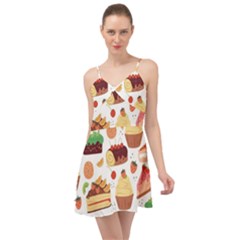 Dessert And Cake For Food Pattern Summer Time Chiffon Dress by Grandong