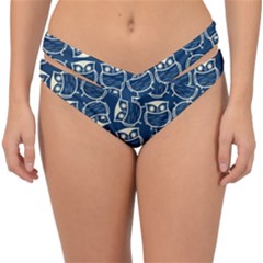 Cute Seamless Owl Background Pattern Double Strap Halter Bikini Bottoms