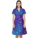 Realistic Night Sky With Constellations Short Sleeve Waist Detail Dress View1