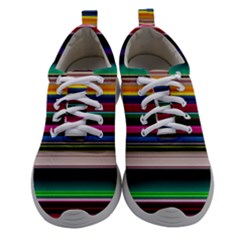 Horizontal Lines Colorful Women Athletic Shoes by Grandong