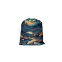 Forest River Night Evening Moon Drawstring Pouch (XS) View2