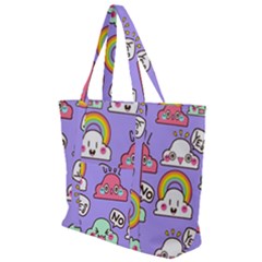 Cloud-seamless-pattern -- Zip Up Canvas Bag by pakminggu