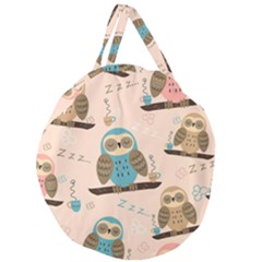 Seamless-pattern-owls-dream-cute-style-pajama-fabric Giant Round Zipper Tote by pakminggu