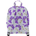 Purple-owl-pattern-background Zip Up Backpack View3