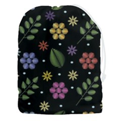 Embroidery-seamless-pattern-with-flowers Drawstring Pouch (3xl) by pakminggu