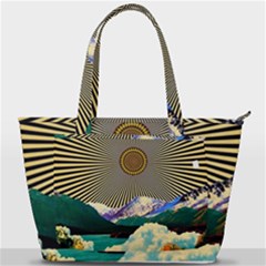 Surreal Art Psychadelic Mountain Back Pocket Shoulder Bag  by uniart180623