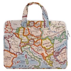 Vintage World Map Europe Globe Country State Macbook Pro 16  Double Pocket Laptop Bag  by Grandong