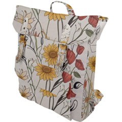 Woman Flower Pattern Buckle Up Backpack by pakminggu