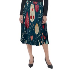 Christmas Tree Pattern Classic Velour Midi Skirt  by pakminggu