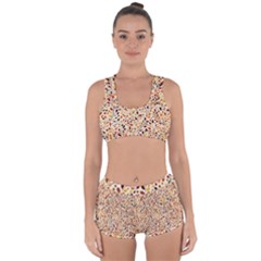 Autumn Leaves Pattern Racerback Boyleg Bikini Set