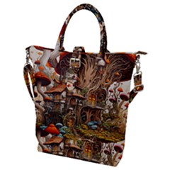 House Mushrooms Buckle Top Tote Bag by pakminggu