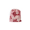 Red Pink Flower Petal Leaves Drawstring Pouch (XS) View2