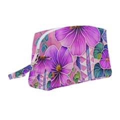 Flowers Leaves Wristlet Pouch Bag (medium) by pakminggu