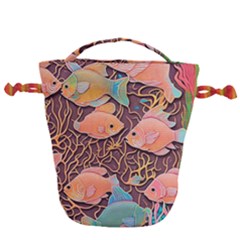 Tropical Fish Drawstring Bucket Bag by uniart180623