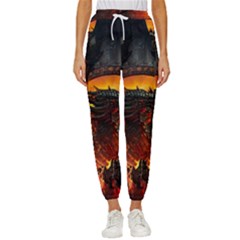 Dragon Art Fire Digital Fantasy Women s Cropped Drawstring Pants by Bedest