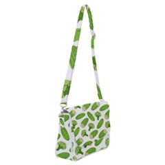 Vegetable Pattern With Composition Broccoli Shoulder Bag With Back Zipper by pakminggu