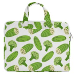 Vegetable Pattern With Composition Broccoli Macbook Pro 16  Double Pocket Laptop Bag  by pakminggu