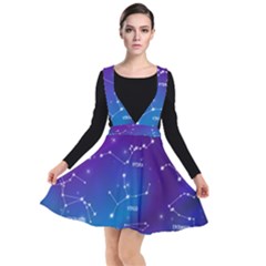 Realistic Night Sky With Constellations Plunge Pinafore Dress by Cowasu