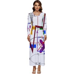 Mathematics Formula Physics School Long Sleeve Longline Maxi Dress by Bedest