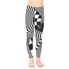 Op-art-black-white-drawing Kids  Classic Winter Leggings