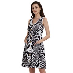 Tile-repeating-pattern-texture Sleeveless Dress With Pocket by Bedest