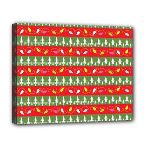 Christmas-papers-red-and-green Deluxe Canvas 20  X 16  (stretched) by Bedest