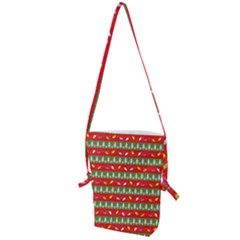 Christmas-papers-red-and-green Folding Shoulder Bag by Bedest