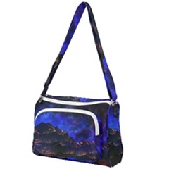 Landscape-sci-fi-alien-world Front Pocket Crossbody Bag by Bedest