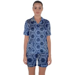 Pattern-patterns-seamless-design Satin Short Sleeve Pajamas Set by Bedest