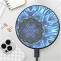 Background-blue-flower Wireless Fast Charger(Black) View1