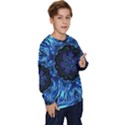 Background-blue-flower Kids  Crewneck Sweatshirt View3