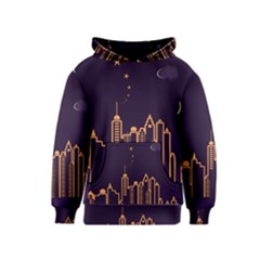 Skyscraper Town Urban Towers Kids  Pullover Hoodie by pakminggu